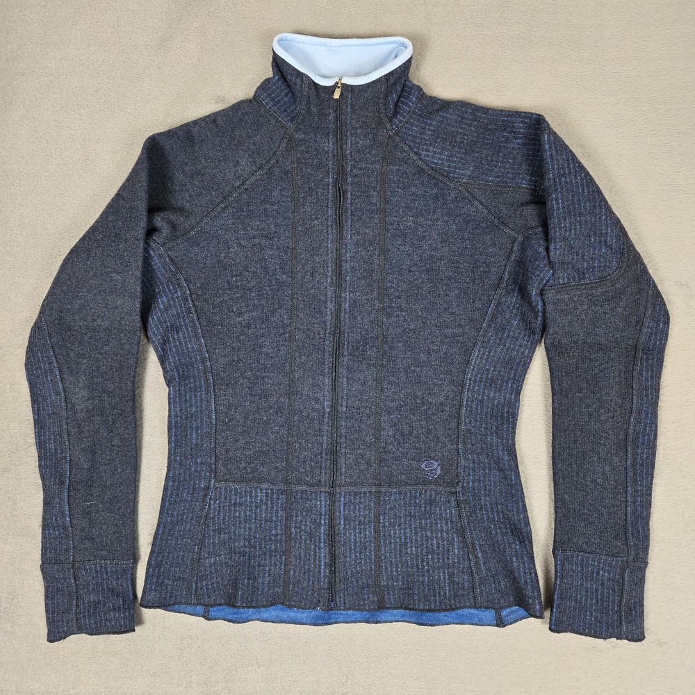 Mountain Hardwear Sarafin Jacketβ Womens Medium Wool Blend Full Zip Blue Sweater